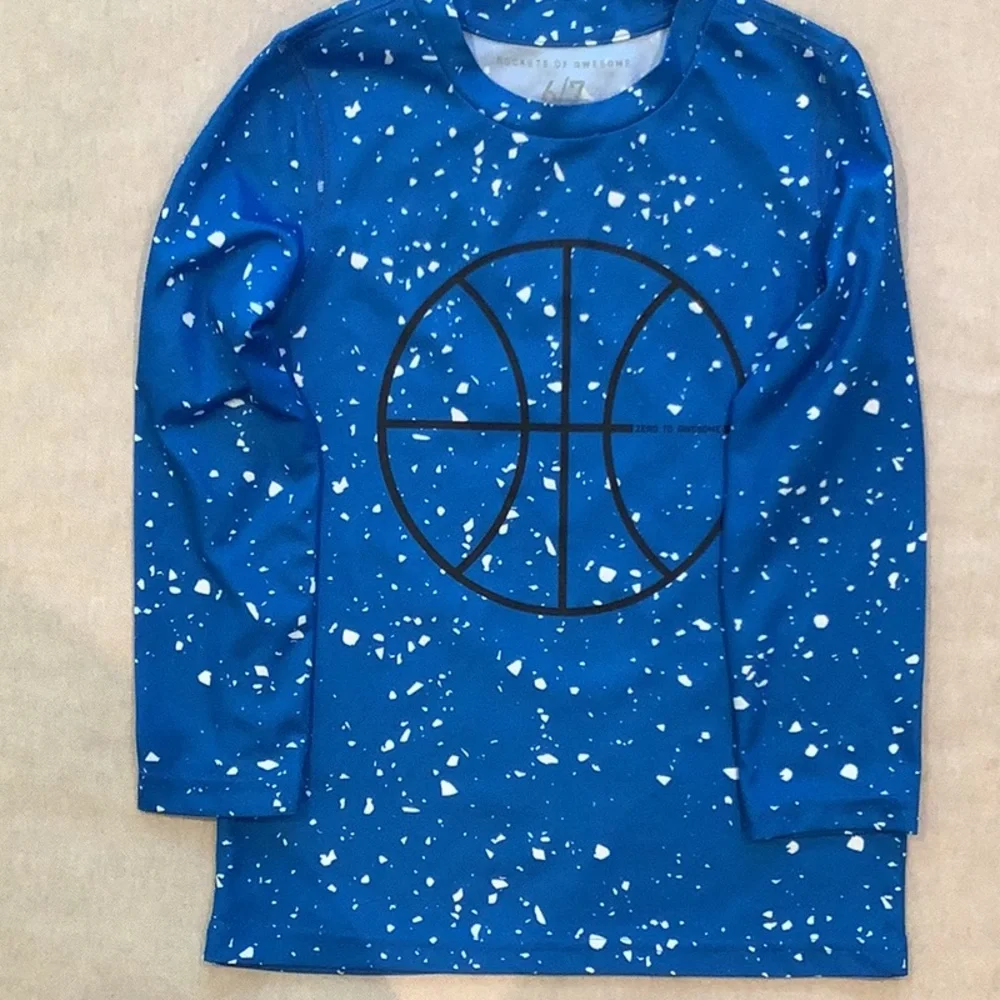 Rockets of Awesome - Rashguard - Boys’ Size 6/7 Blue/White/Black Swimwear